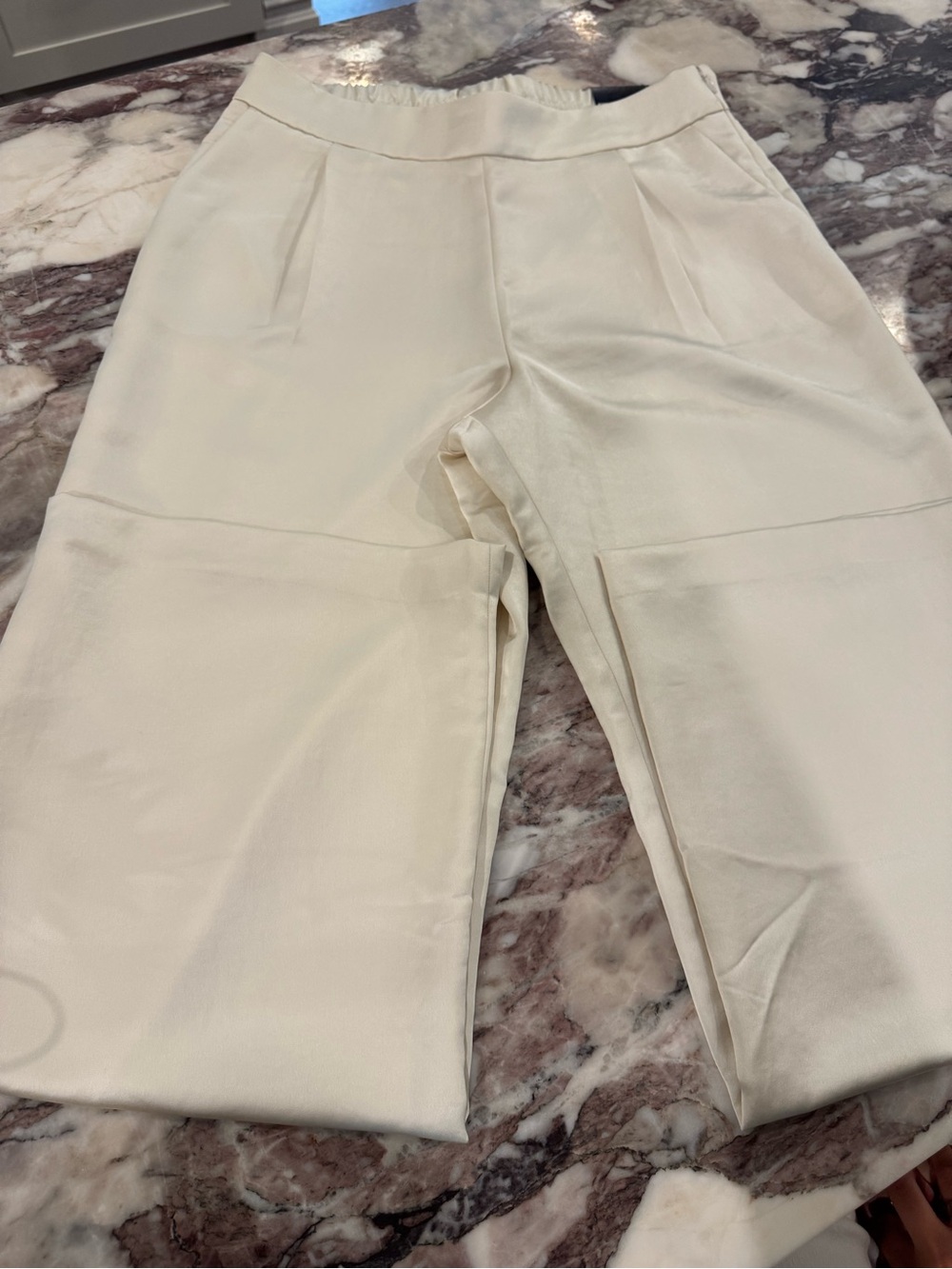 Express Cream Wide-Leg Trousers